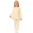 thumbnail image 3 of WENXIAOO Ensemble de Pyjama pour Fille 2 Pcs Robe à Manches Longues avec Pantalon Ensemble de Pyjama Classique Pyjama pour Filles Taille 9-10 Ans, 3 of 6