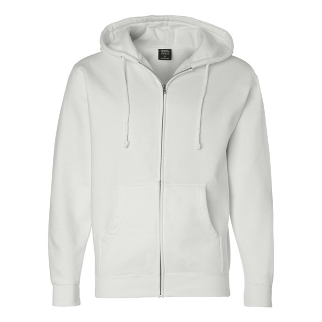 Independent Trading Co. Heavyweight Full-Zip Hooded Sweatshirt, 3XL, White