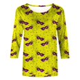 thumbnail image 4 of Outfmvch Chemises Mardi Gras pour Femmes, Manches 3/4 Hauts pour Femmes, Tenue Mardi Gras pour Femmes, Blouses pour Femmes, Hauts d'Entraînement pour Femmes, Tunique Graphique de Carnaval Manches 3/4 Col Rond Blouse Vert Menthe m, 4 of 5