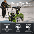 thumbnail image 3 of Greenworks 80V 24'' Dual Stage Snow Thrower (Tool Only), 3 of 9