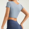 thumbnail image 4 of Timegard Hauts de Yoga pour Femmes Col Rond Manches Courtes Ajusté Confortable Court Extensible Entraînement Gym T-Shirts, 4 of 4