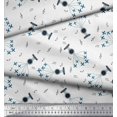 thumbnail image 2 of Soimoi Poly Georgette Fabric Airplane,Guitar Wire & Notes Musical Instrument Print Fabric by The Yard 42 Inch Wide, 2 of 3