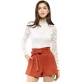 thumbnail image 3 of Unique Bargains Short en Papier à Taille Haute pour Femme, Orange Rouge, TG, 3 of 8
