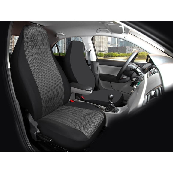 Auto Drive 1-Piece Atlanta Front Car Seat Cover Black/Grey
