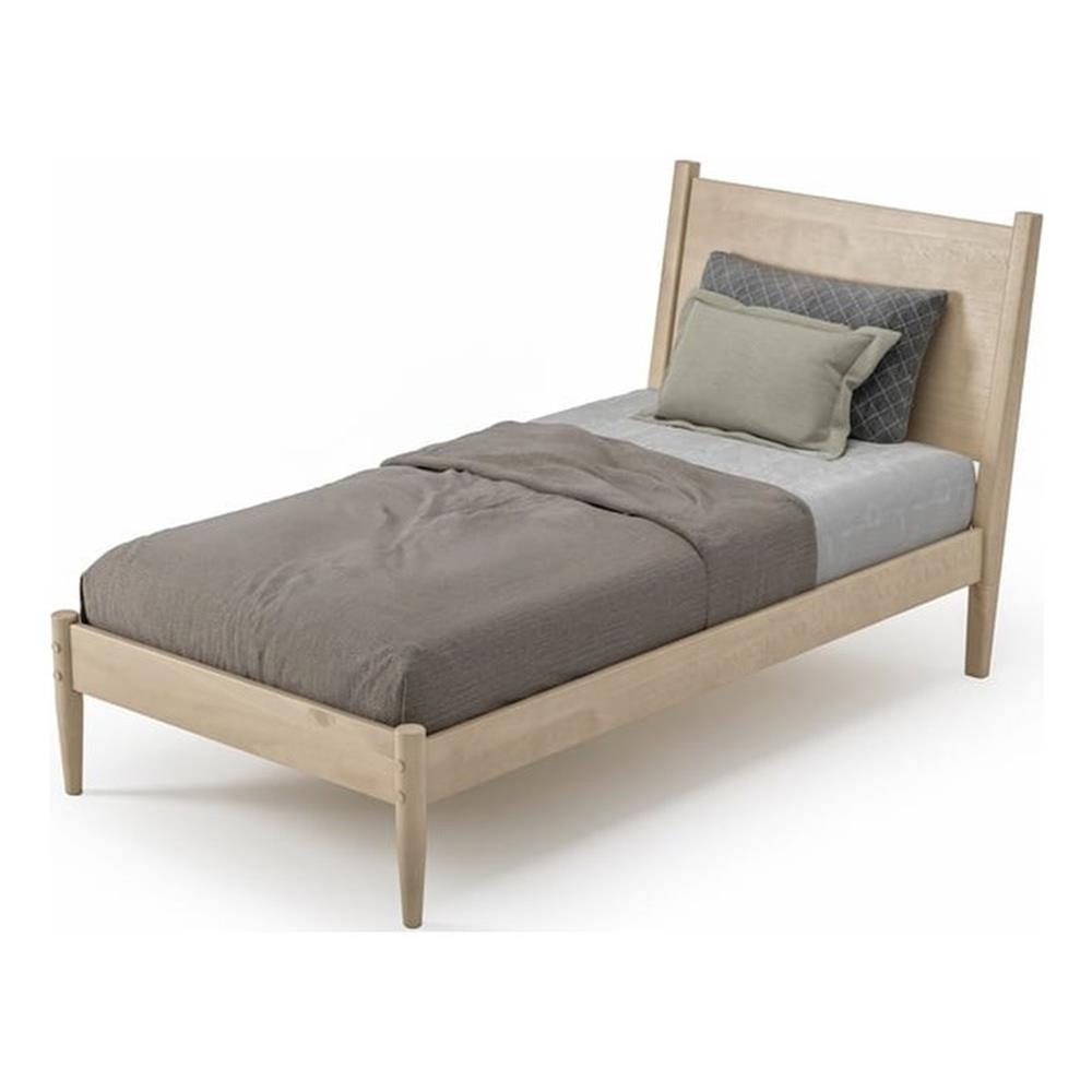 Pemberly Row Mid-Century Wood Twin Panel Bed Twin in Light Oak