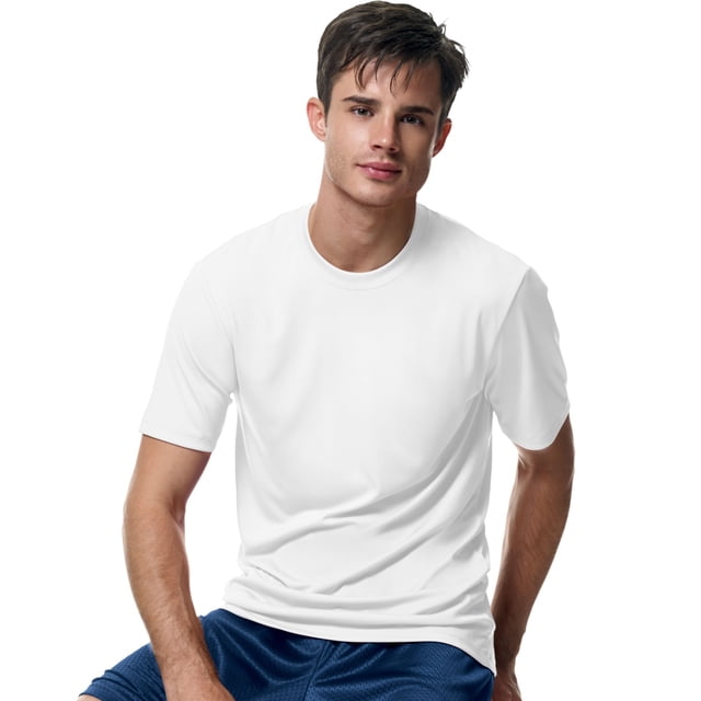 Hanes Cool DRI TAGLESS Men`s T-Shirt, M, White