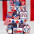 thumbnail image 4 of Oleegame 1PC Picnic Trays For Food Retro Independence Day Layered Tray Decoration Atmosphere Layout Desktop Decoration Red, 4 of 5
