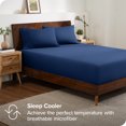 thumbnail image 4 of Bare Home Ultra-Soft Fitted Sheet + Pillowcase Set - Premium 1800 Collection - Deep Pocket - Full, Dark Blue, 4 of 7