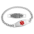 thumbnail image 1 of MedicEngraved Stainless Steel Custom Medical Alert Bracelet - 5mm Curb Link, 1 of 7