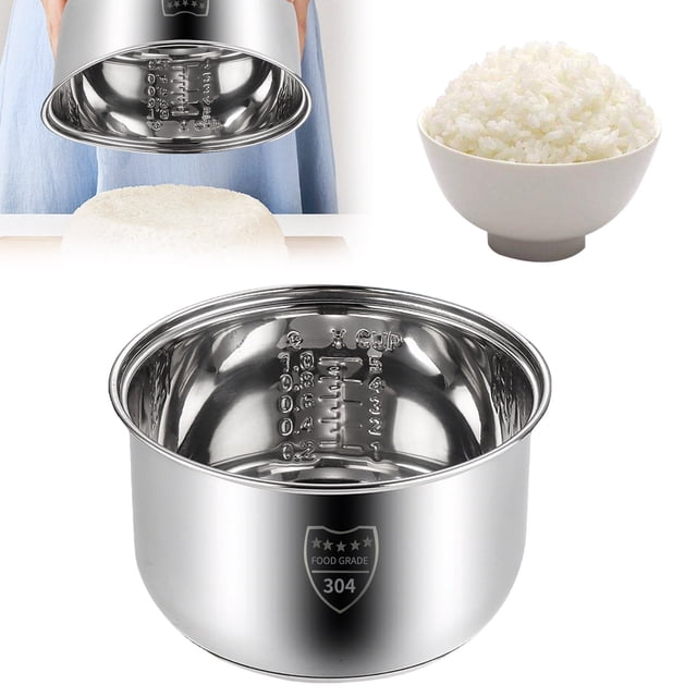 Bol Intérieur Fonctionnel pour Cuiseur à Riz en Acier Inoxydable 304, Répartition Uniforme de la Chaleur, Revêtement Antiadhésif Durable, Bol de Remplacement, Usage Cuisine