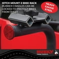 thumbnail image 4 of Husky Towing Bike Rack 81146 2 Inch Receiver Hitch Mount; Holds 2 Bikes; Up To 60 Pound Weight Capacity; Bike Frame Clamp; Without Lock; Non-Foldable; Black Powder Coated; Steel, 4 of 9