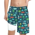 thumbnail image 1 of XDZJLR Maillot de Bain Garçon Bébé Short de Bain Imprimé avec Laçage Taille Haute Ample Pantalon Décontracté Tenue de Bain 5-6 Ans, 1 of 5
