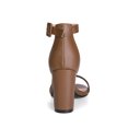 thumbnail image 3 of BLISSFUL STEP Women Open Toe Chunky High Heels Ankle Strap Sandals Brown/US 5, 3 of 7