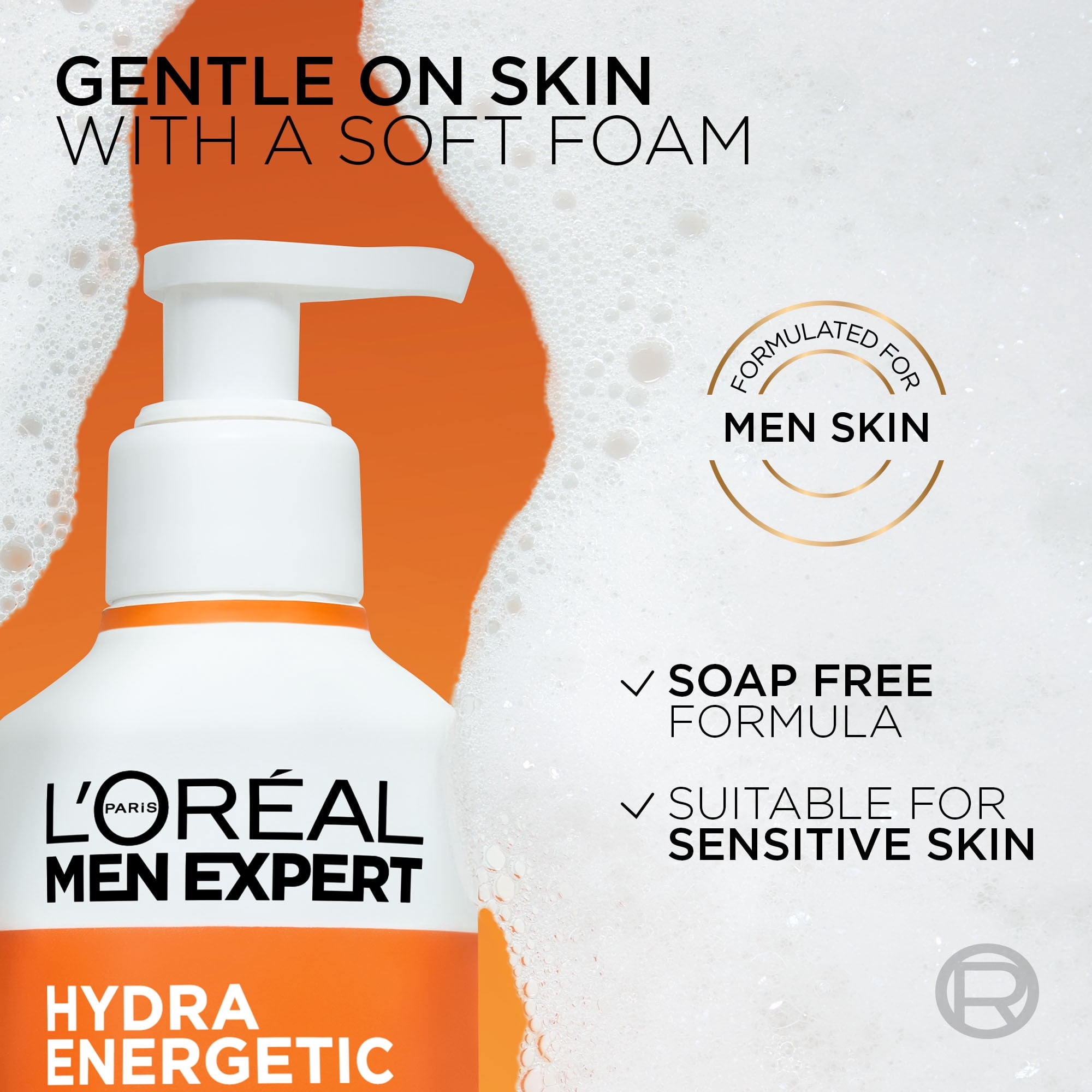 L'Oréal Men Expert Hydra Energetic Nettoyant Visage à la Vitamine C, 260 ml