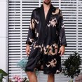 thumbnail image 2 of Peignoir de Pyjama Long Décontracté pour Homme à Manches Longues, à Lacets, Imprimé, avec Poche, pour la Maison, 2 of 8