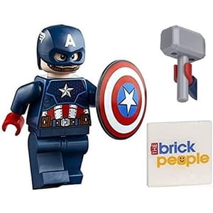 LEGO Superheroes: Captain America Minifigure with Shield and Mjolnir