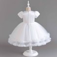 thumbnail image 4 of Penkiiy Robe Sans Manches Brodée en Maille pour Filles d'Ge Moyen Robe de Princesse Robes Décontractées pour Filles 5-6 Ans Blanc en Liquidation, 4 of 9