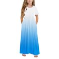 thumbnail image 2 of Rbaofujie Robe Longue Décontractée à Fleurs pour Filles, Manches Courtes, Robes de Vacances avec Poches, 2 of 9
