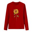 thumbnail image 4 of Jsaierl Chandails en Molleton à Imprimé Tournesol pour Femmes Mignons Manches Longues Col Rond Chandail Tendance Décontracté Tops Amples Automne Hiver Chemises Chaudes et Confortables, 4 of 6