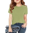 thumbnail image 3 of Plebaso Lot de 3 T-Shirts en Coton pour Enfants, Manches Courtes, Col Rond, Chandails Décontractés Unis Basiques, Hauts pour Unisexe, 3 of 6