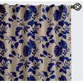 thumbnail image 2 of Vargottam 84 Inch Rod Pocket/Back Tab Cotton Curtains for Windows and Doors - Light Filtering Cotton - Light Filtering Drapes For Doors - Set of 2 Panels, 52"x84" - Vines Motif Design (Blue), 2 of 8