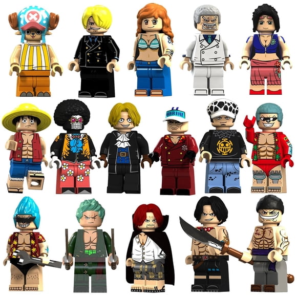 16 Pcs ONE PIEC Minifigures Collection – Figurines d'Action Monkey D. Luffy et Blocs de Construction Jouet pour Enfants, Garçons et Fans, Excellent Cadeau de Noël