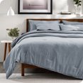 thumbnail image 1 of Bare Home Ensemble Literie Chinée 7 Pcs, Grand Lit, Bleu Foncé Chiné, 1 of 5