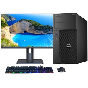 DELL Précision PC Ordinateur de bureau tour Intel Core i7 jusqu'à 4.00 Processeur GHz 16GB DDR4 RAM 1TB SSD avec une nouvelle marque 24inch Surveillez, gagnez 10 Pro, WiFi, Clavier jeu & Souris (rénovée)