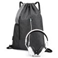 thumbnail image 4 of Riwcyla Gym Sack with Earphones Jack Drawstring -resistant Drawstring Bucket Bag Sack for Adults Teenagers, 4 of 6