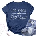 thumbnail image 4 of WEIYLL T-Shirts pour Femmes Manches Courtes Imprimé Lettre Blouse Bleue Tailles TTTG, 4 of 4