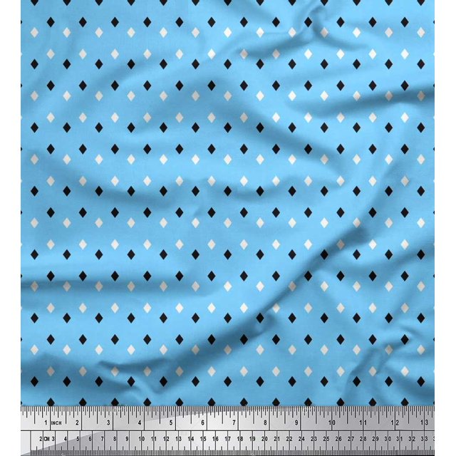 Soimoi Viscose Chiffon Fabric Diamond Shirting Decor Fabric Printed Yard 42 Inch Wide