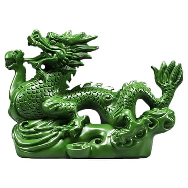 Bilqis Dragon Statue Small Wooden Chinese Feng Shui Dragon Figurines 2024 Year of The Dragon Gift Dragon Sculpture for Luck Success