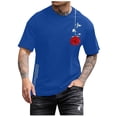 thumbnail image 1 of LUOGENLI T-shirts pour Homme pour Hommes T-shirts Graphiques Vintage T-shirts à Imprimé Floral et Lettrage Col Rond Manches Courtes T-shirts Décontractés d'Été pour Homme T-Shirt Graphique Pâques Bleu TG, 1 of 4