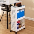 thumbnail image 4 of Clearance! KITTEHIGM Mobile Trolley Rack Under The Desk Floor Standing Desk A4 File Book Snack Storage Rack Today Show Deals Bargain Finds, 4 of 6