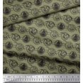 thumbnail image 3 of Soimoi Poly Georgette Fabric Bird,Fish & Ship Ocean Printed Fabric 1 Yard 42 Inch Wide, 3 of 3