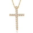 thumbnail image 1 of 1/10 ct Diamond Cross Pendant 10K Yellow Gold (1/2 inch tall), 1 of 2