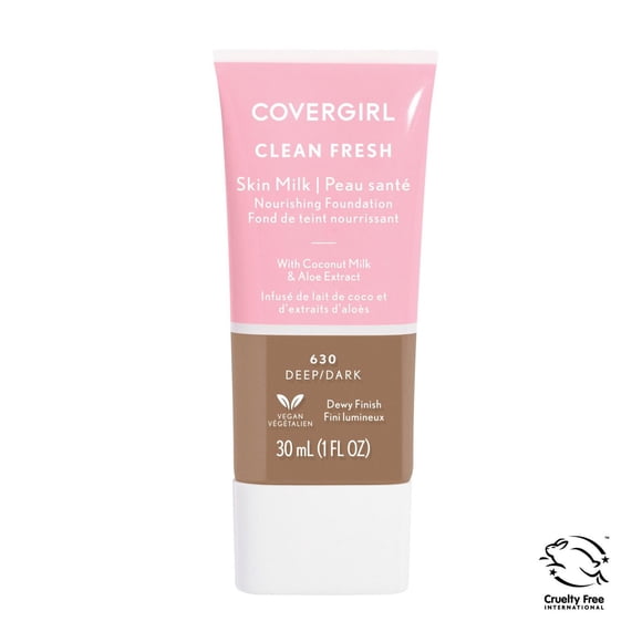 COVERGIRL - Clean Fresh Skin Tint Foundation, Formulated without Parabens, Sulfates, Mineral Oil & Talc. Made with Niacinamide, Coconut Milk & Aloe Extracts, 100% Vegan & Cruelty-Free