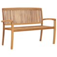 thumbnail image 1 of vidaXL 2-Seater Stacking Garden Bench 128.5 cm Solid Teak Wood, 1 of 4
