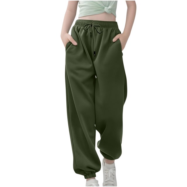 Plebaso Pantalon de Survêtement à Bas Resserré pour Garçons et Filles, Cordon de Serrage, Taille Haute, Pantalon Jogger, Pantalon de Course Athlétique