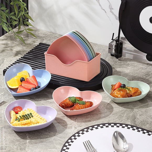 LSLJS 10 Pc Cutlery Set with 6.29 In Food Tray Fruit Snack Bowl Can Be Used In Restaurants Food Shops Dining Halls Etc