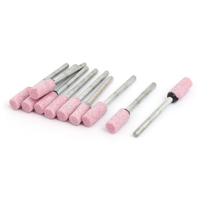 Unique Bargains 3mm Dia Shank 6mm Cylinder Head Ceramic Mounted Point Grinding Bit 10pcs
