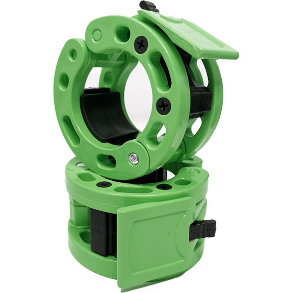 Clout Fitness Quick Release Pair of Locking 2" Olympic Size Barbell Clamp Collar Great for Pro Training (Green)