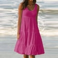thumbnail image 1 of TIMIFIS Robe Midi d'Été Décontractée Unie Sans Manches pour Femme Grande Taille, Blouse Fluide de Plage et de Fête, 1 of 6
