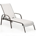thumbnail image 2 of Costway Chaise Longue d'Extérieur pour Patio en Tissu, Inclinable et Réglable, avec Accoudoirs, pour Piscine, Gris, 2 of 10