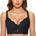 thumbnail image 2 of Kcodviy Womens Underwire Bra Lace Bandeau Sports Bra Floral Bra Unlined Large Bra Plus Size Full Coverage Brawomens Underwire Bra Lace Floral Bra Unlined Plus Size Full Coverage Bra, 2 of 8