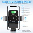 thumbnail image 2 of Wireless Car Charger, 15W Qi Fast Charging Auto Clamping Car Charger Phone Mount,, 2 of 4