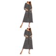 thumbnail image 2 of yingyy 1/2/3 Polyester Robe de Nuit pour Femmes Décontractée de Remplacement Col Rond Manches Longues Double Poche Respirante Peignoir de Maison Vêtement de Nuit Noir m 2 Pcs, 2 of 6
