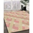 thumbnail image 3 of Ahgly Tapis Rond Lavable en Machine Intérieur Transitionnel Orange, 5 Pieds Rond, 3 of 7