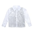 thumbnail image 1 of Boys Tops Sparkly Sequins Dance Long Sleeve Button Down Shirt for Jazz Performance Apparel, 1 of 7