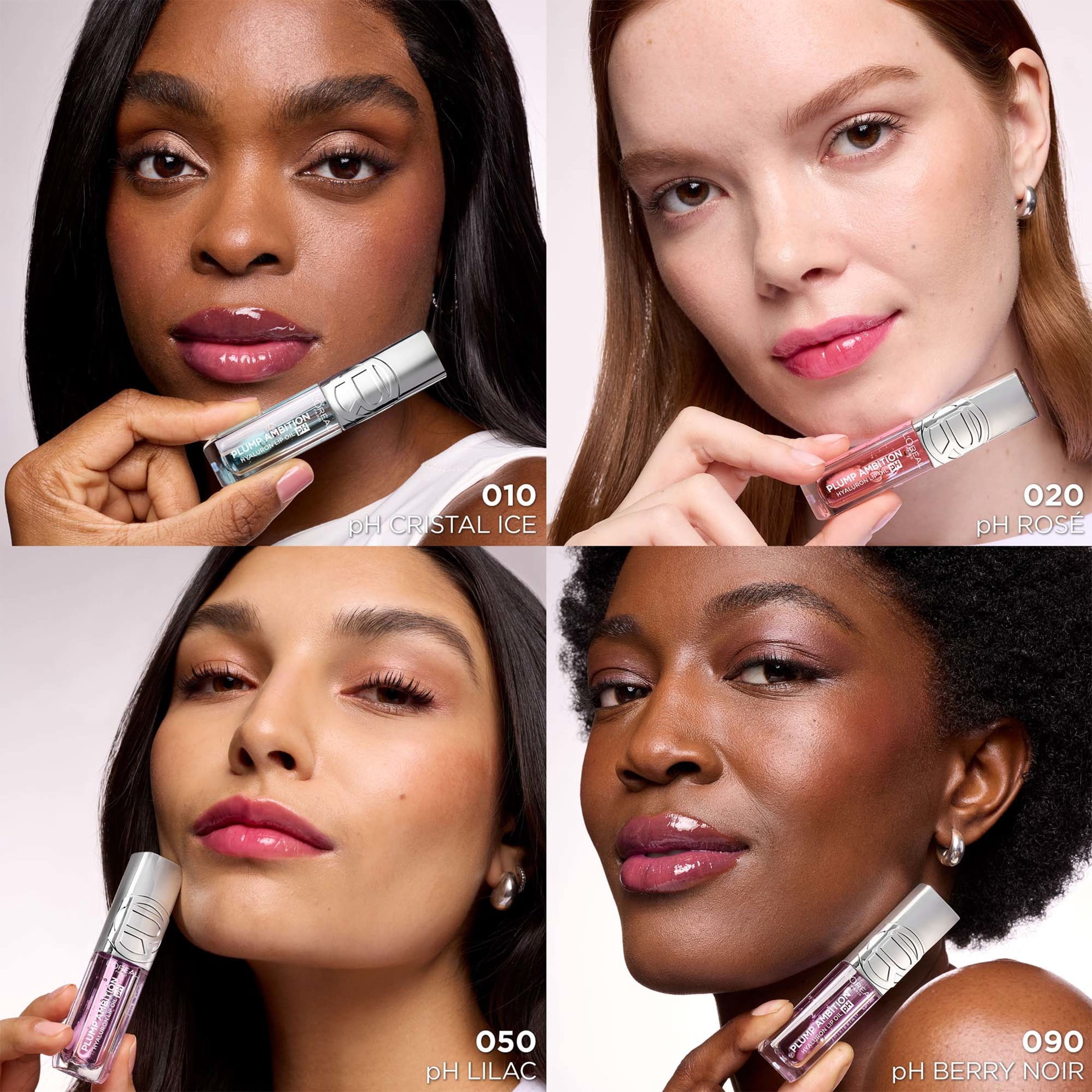 L’Oréal Paris Huile à Lèvres Teintée Plump Ambition, Brillant à lèvres repulpant, Léger picotement, Non collant, Hydratant, infusé d'acide hyaluronique, NUDE MACARON, 5 ml
